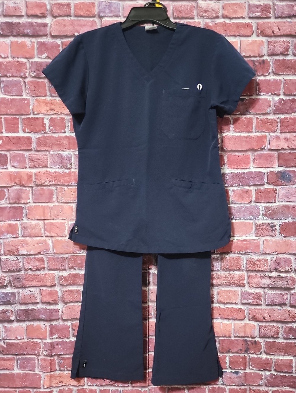 AVE By Medline Dark Navy Blue Medical Nurse Scrub Top & Pants Set